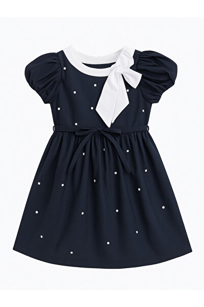 Midu & Fun Dotted Kız Çocuk Elbisesi - Lacivert