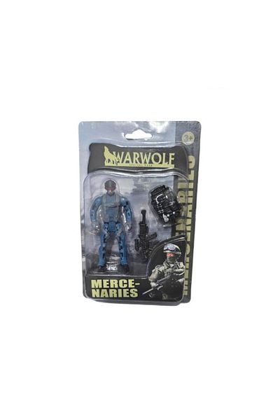 Creative World Toys Soldier figurine with rifle, 2 accessories, dark blue, 9.5 cm