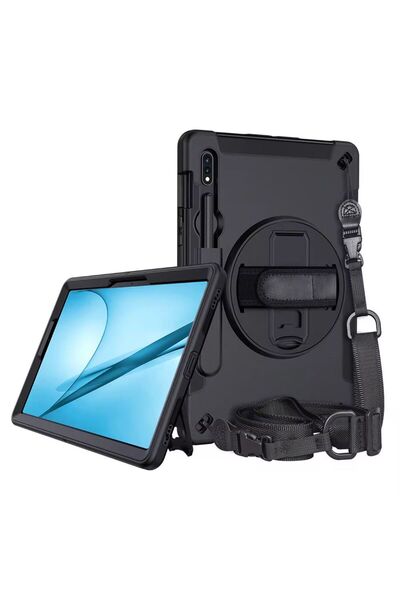 Cat - Cot Cat-Cot 360 Rotation Three Layers Protection With Shoulder Strap For Samsung Galaxy Tab S7 FE