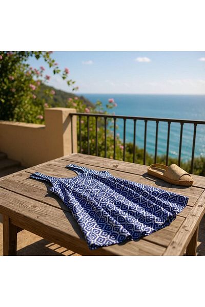 TooHot Women's Blue Patterned Bottom Shorts Dress Swimsuit