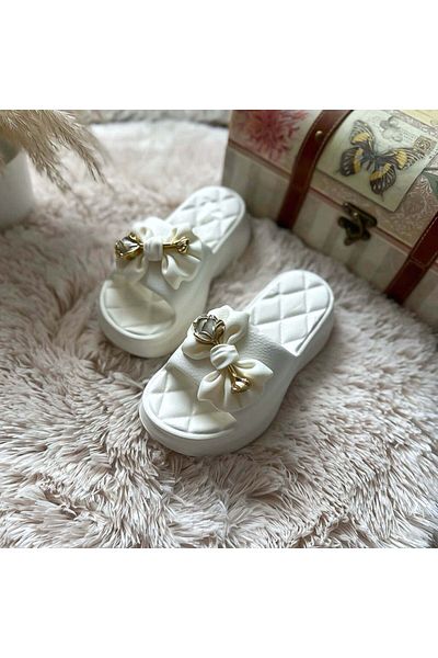 dehaine Women's casual slippers, comfortable, white, Clogs style, XF42
