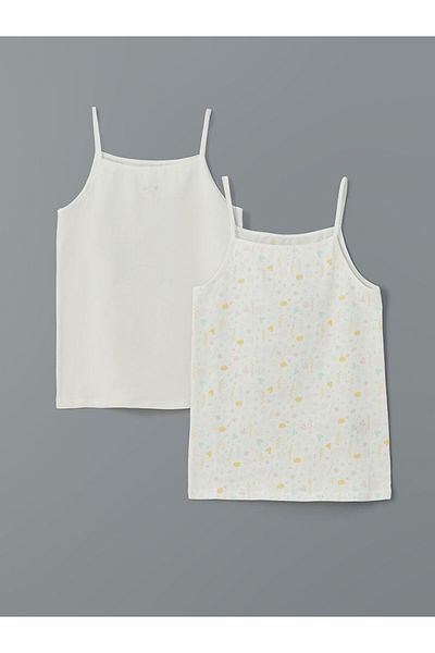 LC Waikiki New Season Square Collar Floral Girls' Singlet 2-Piece - S5Bv60Z4