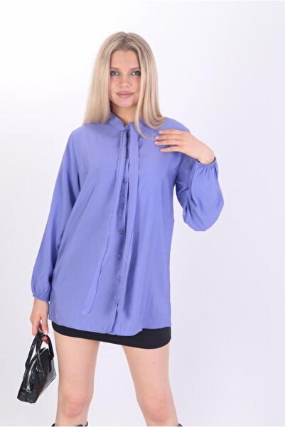 SheLoria قميص آيروبين كبير الحجم برباط أرجواني للسيدات