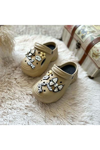 dehaine Papuci de dama casual stil Saboti, confortabili, Cremi, XF30