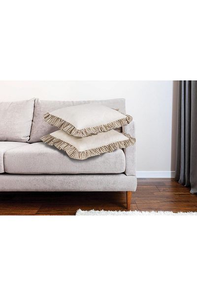 Erba kreasyon Husă de pernă din bumbac 100% bumbac cu volane vintage Husă de pernă boemă 43X43