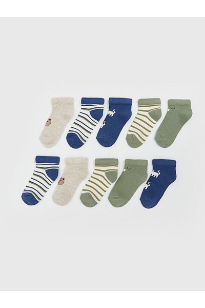 LC Waikiki New Season Striped Baby Boy Booties Socks 10 Pcs - S5Kv97Z1