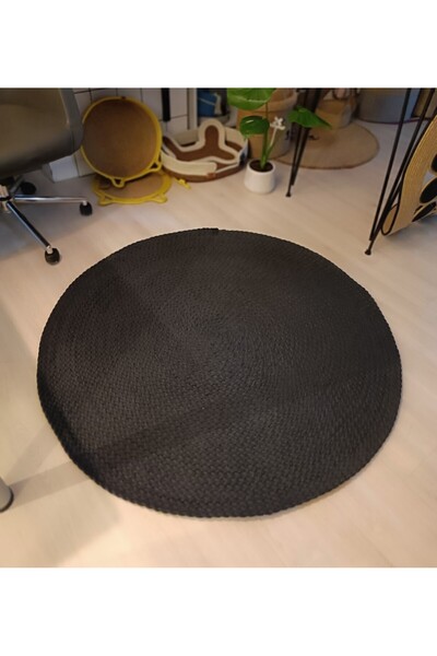 Home Doğal Hasır Görünümlü Saç Örgü Yuvarlak Jüt Halı Yeni Sezon