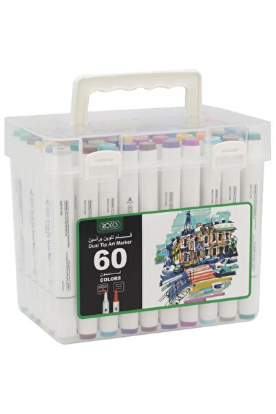 Roco Sketch Marker (60 Colors) Graphic Art Marker, Assorted Color, Twin Tip