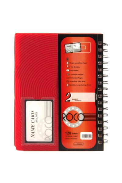 Roco دفتر جامعي، 22.5 × 26.5 سم، 240 صفحة (120 ورقة)، موضوعان، مسطر واحد