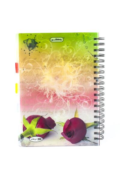 Roco دفتر ملاحظات، 18.5 × 25.5 سم، 400 صفحة (200 ورقة)، 5 مواضيع، مسطر مربع،