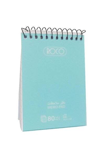 Roco دفتر ملاحظات، حجم الجيب، سادة، 7.9 × 11.2 سم، 160 صفحة (80 ورقة)، مسطر، أزرق مائي
