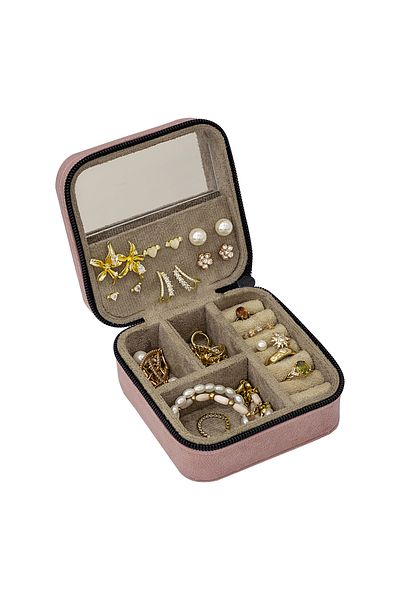 Ahşap Fikir Minia Soft Jewelry Organizer Box Jewellery Accessories Case Ring Earring Organizer Four Colors