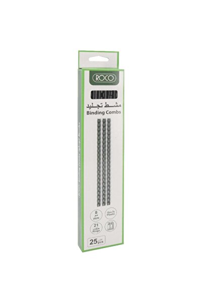 Roco Spiral Binding Comb, 8 mm, Plastic, A4, Black