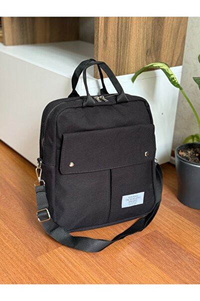 Bagnest Multi-Compartment Useful Canvas Women's Backpack and Shoulder Bag