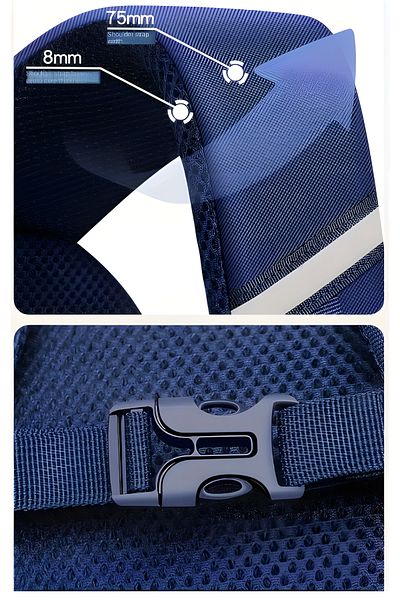 kardelen kırtasiye Space Astronaut Patterned Children's Orthopedic Multi-Compartment School Bag Navy Blue