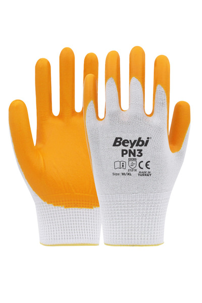 Beybi Pn3 Polyester Knitted Nitrile Gloves