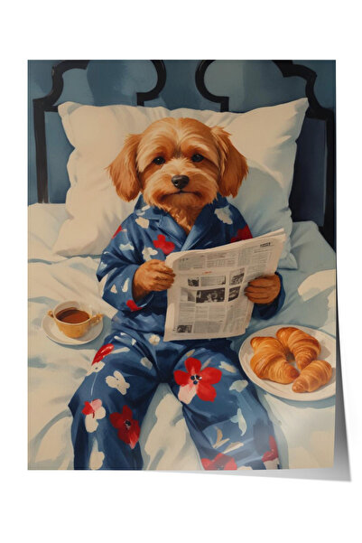 Zestia Poster fără ramă, ilustrație cu câine în jachetă, poster decorativ pen...