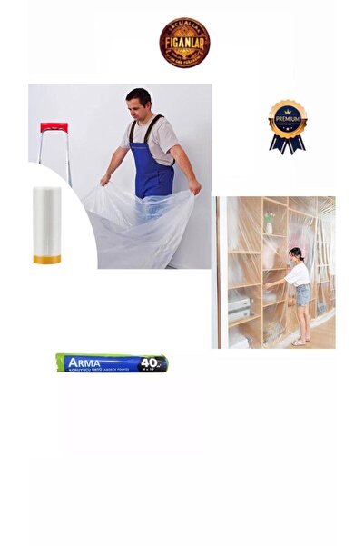 figanlar ambalaj Şeffaf Kullan At Boya Badana Koruyucu Örtü Naylon Poşet 40 Metre 10 Rulo