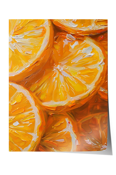 Zestia Poster fără ramă, ilustrație vibrantă cu detalii portocalii, poster de...