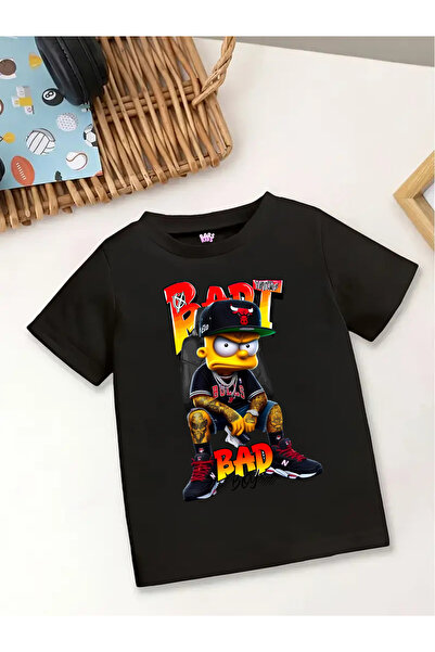 barsdepo تي شيرت للأطفال مطبوع عليه بارت