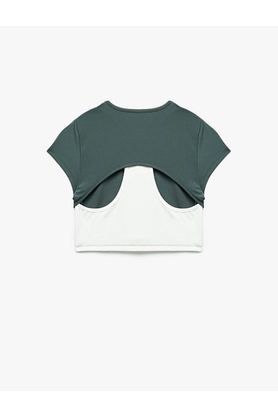 Koton Short Sleeve Crew Neck Crop Basic Sports T-Shirt