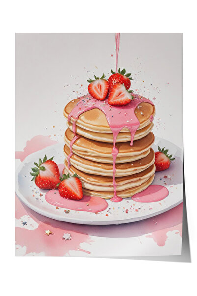 Zestia Poster fără ramă, Cireșe pe clătite – Stil adorabil, Poster decorativ ...