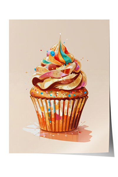 Zestia Plakat bez okvira, ilustracija kolača – šareni desert, poster za dekor...