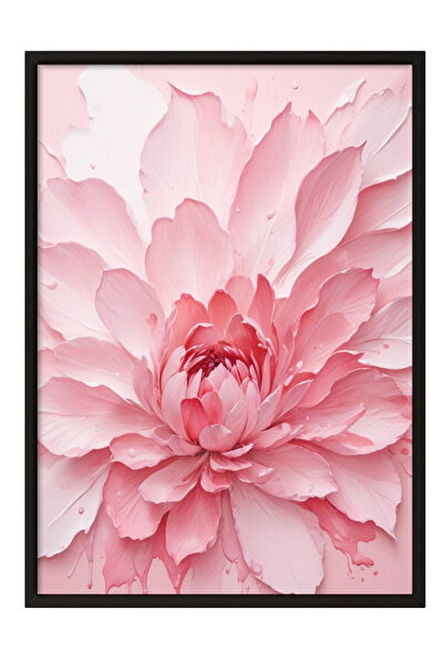 Zestia Tablou înrămat negru, Artă abstractă cu tușuri de pensulă – Tonuri de ...