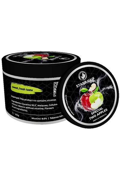 Start Kaif StartKaif Hookah Flavor, Special Two Apples, made of cellulose, without nicotine or tobacco, 200g