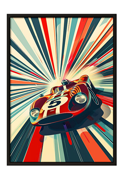 Zestia Tablou cu ramă neagră, compoziție abstractă cu efect de explozie, post...