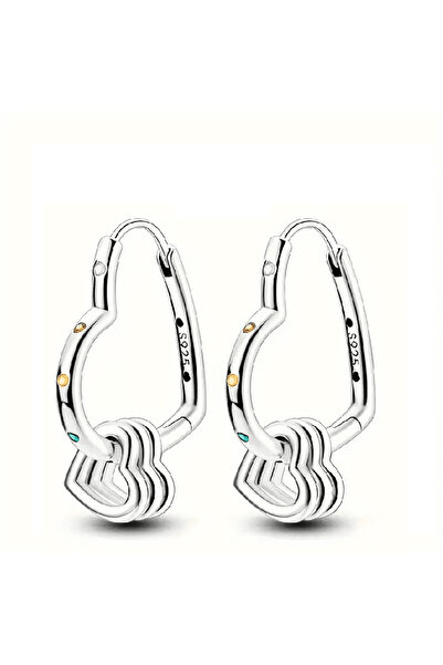 Belora Cercei cu inimă multicoloră, argintii