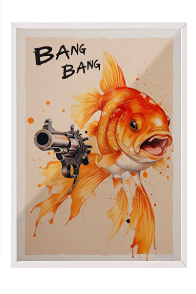 Zestia Tablou cu ramă albă, efect de stoarcere a portocalelor BAM BAM, poster...