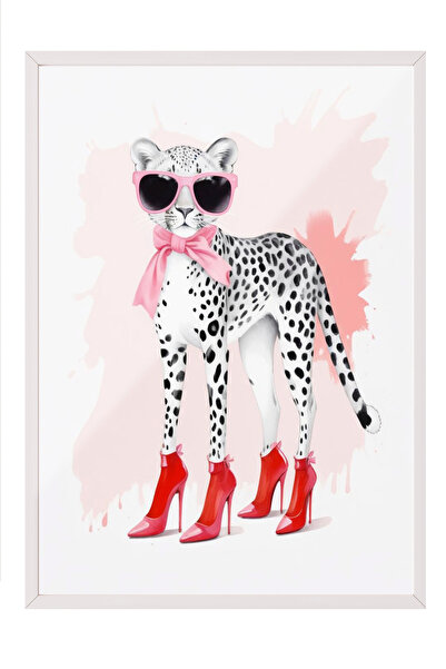 Zestia Tablou înrămat alb, Câine cu ochelari de soare – Stil distractiv, Post...