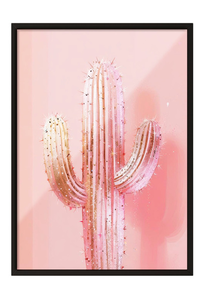 Zestia Εικόνα με μαύρο πλαίσιο, Ροζ ανθισμένο φυτό, Διακοσμητική αφίσα για το...
