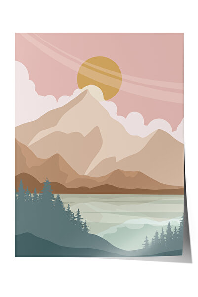 Zestia Αφίσα χωρίς πλαίσιο, Μίνιμαλ φυσικό τοπίο σε πράσινους τόνους, Αφίσα δ...