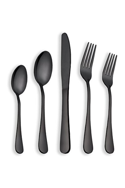 Berglander 30-Piece Stainless Steel Flatware Set, CTWSB30 Black