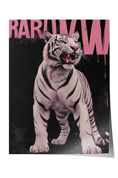 Zestia Poster fără ramă, combinație de tipografie și tigru, poster decorativ ...