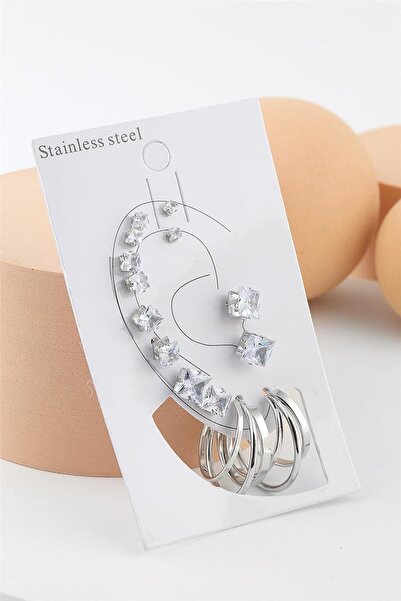 Sentez Çelik Küpe Set