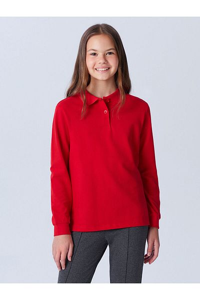 LC Waikiki New Season Polo Neck Long Sleeve Girl's T-Shirt