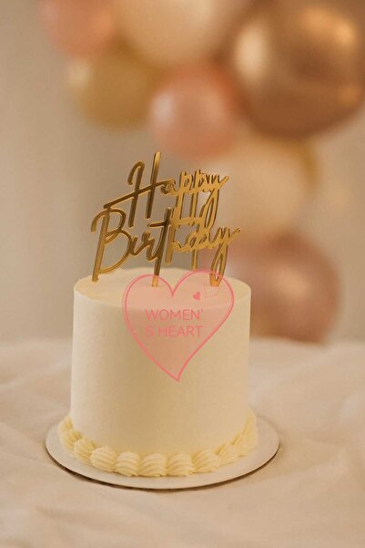 WOMEN 'S HEART عيد ميلاد سعيد كيك صغير مكتوب