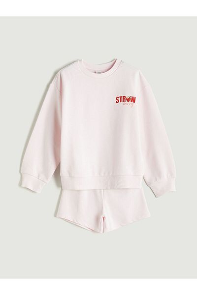 LC Waikiki Crew Neck Girls Sweatshirt and Shorts