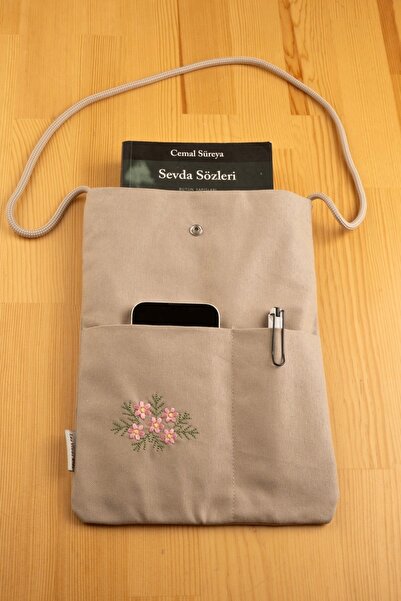 Las Vivas Kids Nakışlı Keten Kitap Çantası, Yıkanabilir Kumaş Çanta, Çocuklar İçin Tablet Kılıfı Çantası,