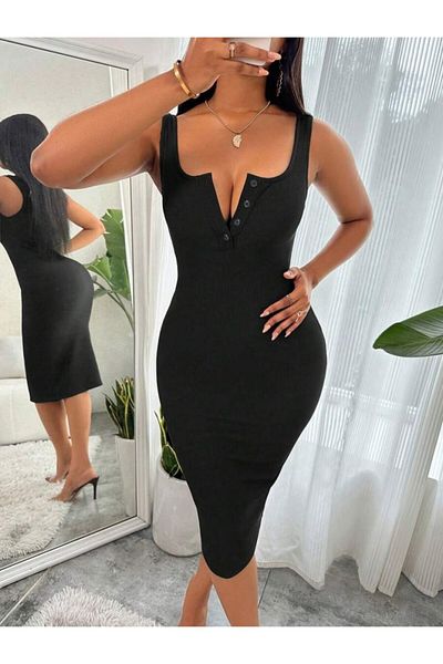 Viyamo Rochie midi camisole pentru damă, cu curea, cu nasturi în față