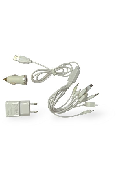 NewOrg Çoklu Şarj 10 in 1 - 5V 2.1A Nokia ince uç kalın uç Samsung ince uç mo...