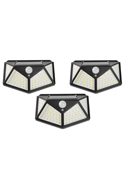 OEM Set de 3 lămpi cu energie solară, cu senzori de amurg, mișcare și lumină, 3 niveluri de iluminare, 100 LED-uri