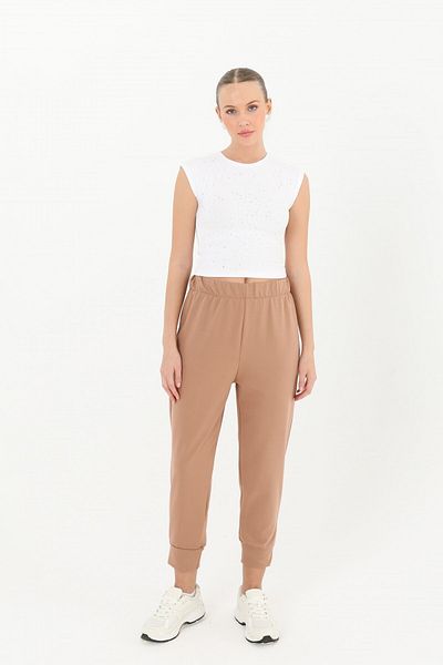 Modamorfo Women's Rib Detailed Sweatpants - 30189Pnt
