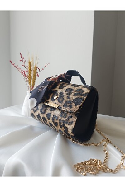 VivazzaLuxe Μίνι γυναικεία τσάντα χειρός και ώμου με χρυσό λουράκι με σχέδιο λεοπάρ – άγρια και κομψή αφή