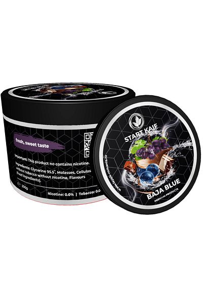 Start Kaif StartKaif Hookah Flavor, Baja Blue, made of cellulose, without nicotine or tobacco, 200g