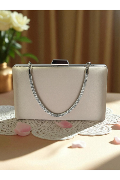 Biçanta Skin Nude Satin Color Evening Dress Bag Evening Bag Engagement Wedding Bag