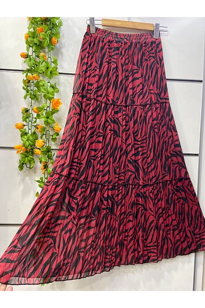 edu collection Zebra Print Lining Chiffon Skirt